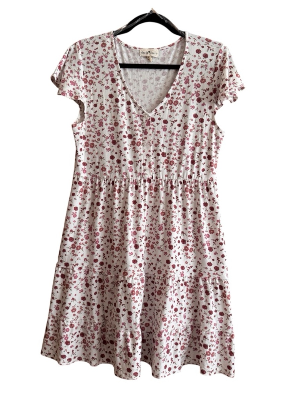 🖤5/$20 Floral Fit & Flare Dress — Dusty Rose on Cream